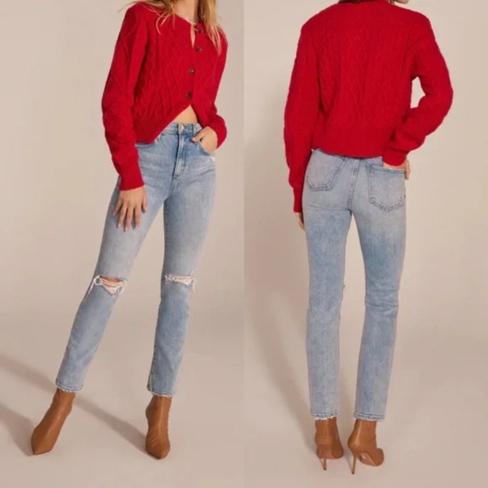 Favorite Daughter The Valentina Super High Rise Cigarette Ankle Jeans In Malibu